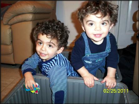 Alex at 33 months and Cris at 16 months
